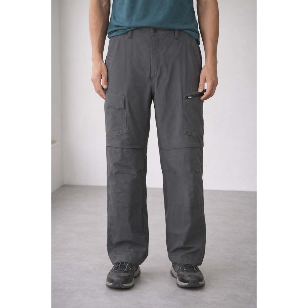 Gander Mountain Guide Series Mens Convertible Pants Gray Zip Off Shorts 40x30